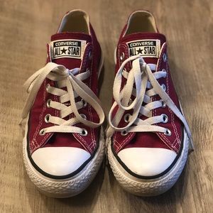 Red/Maroon Low Top Converse